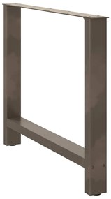 Pés para mesa de jantar em aço natural, 2 peças, 90x (72-73) cm, aço