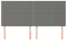 Cabeceira de cama 4 pcs tecido 80x5x78/88 cm cinzento-escuro