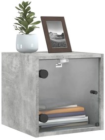 Mesa cabeceira c/ porta vidro 2 pcs 35x37x35cm cinzento cimento