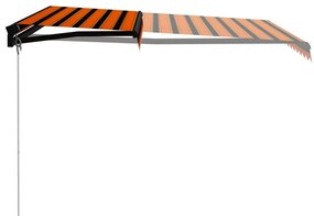 Toldo retrátil manual 350x250 cm laranja e castanho