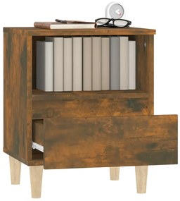 Mesa de cabeceira 40x35x50 cm cor carvalho fumado