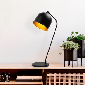 Candeeiro de Mesa Sanika – Preto e Dourado – 18 x 30 x 56 cm