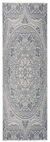 Tapete de tecido plano para exterior 80x250 cm padrão azul