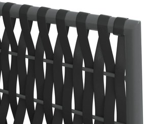 3 pcs conjunto de jantar p/ jardim c/ almofadões vime PE e aço