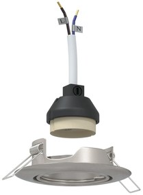 Luminárias embutidas 6 pcs Redondas GU10 Prateado Ø90 mm Aço