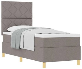 Cama Box Spring com Colchão Taupe 80x200 cm Tecido