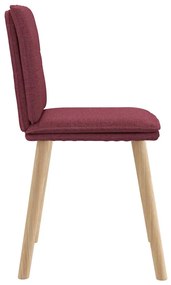 Cadeiras de jantar 6 pcs tecido vermelho-tinto