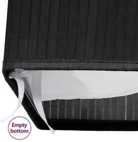 Cesto para roupa suja c/ 2 secções 72 L bambu preto