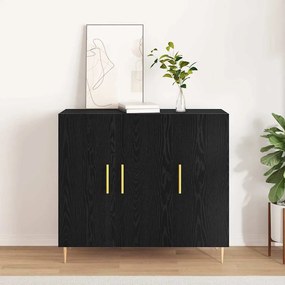 Buffet vidaXL Preto Carvalho 90x34x80 cm em Madeira de Engenharia
