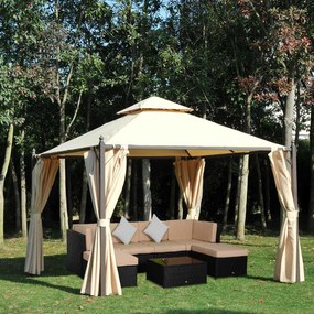 Outsunny Pérgola de Jardim 300x300x270 cm Pérgola com Duplo Teto 4 Cor