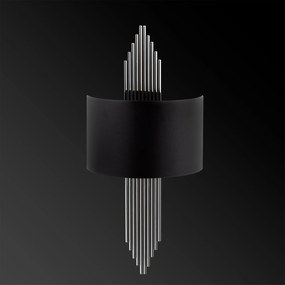 Candeeiro de Parede 618 – Preto e Prateado – Medidas: 75 x 10 x 22 cm