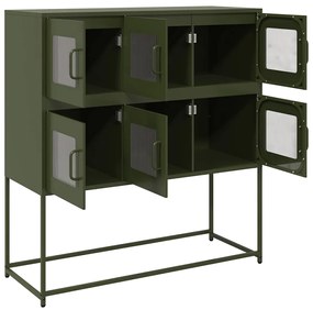 Aparador 100,5x39x107 cm aço laminado a frio verde-azeitona