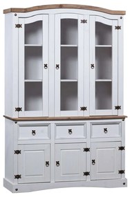 282648 vidaXL Aparador com louceiro Corona pinho mexicano branco
