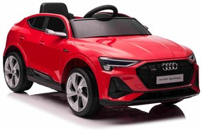 Carro elétrico para crianças Audi E-tron Sportback 12V, comando remoto 2,4 GHz, entrada USB/AUX, suspensão, bateria de lítio, luzes LED, 2 motores de