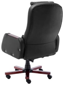 Cadeira de escritório c/ função massagem couro artificial preto