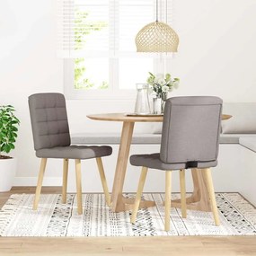 Cadeiras de jantar 2 pcs tecido cinzento-acastanhado