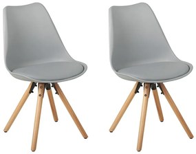 Conjunto de 2 cadeiras de jantar cinzento DAKOTA Beliani