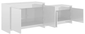 Móvel de TV 146,5x35x50cm derivados de madeira branco brilhante