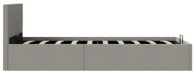 Cama hidráulica arrumação 90x200cm tecido cinza-claro