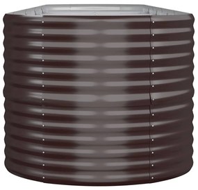Canteiro elevado jardim 440x80x68cm aço revestido a pó castanho