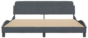 Estrutura de cama sem colchão 180x200 cm veludo cinzento-escuro
