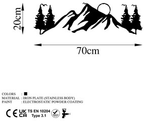Acessório Decorativo de Parede Landscape 3 – Preto – 20 x 70 cm
