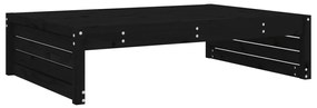 2 pcs conjunto lounge de jardim madeira de pinho maciça preto