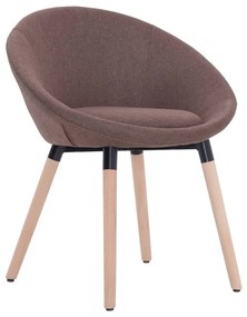 vidaXL Cadeira de jantar tecido castanho