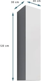 Armário de Parede Arcozelo – 30x120 cm – Branco Alto Brilho – Modular