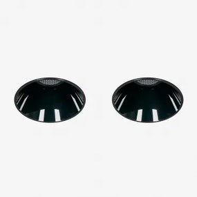 Pack De 2 Downlights Led Embutidos Sem Moldura Trimless Redondos Ø6,8 Cm Para Exterior Em Alumínio Luisiana Preto & 8 W & 23º & Branco Neutro 3500k -