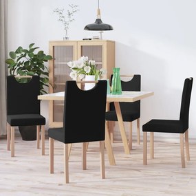 vidaXL Cadeiras de jantar 4 pcs tecido preto