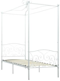 Estrutura de cama com dossel metal branco 90x200 cm