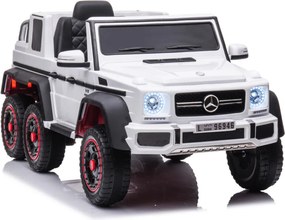 Carro elétrico para crianças Mercedes-Benz G63 6x6, 12V com pneus de borracha Branco
