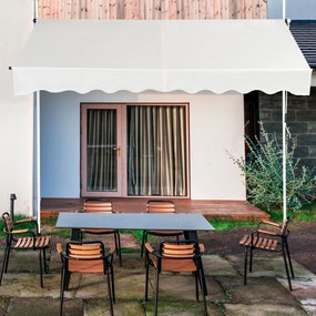 Toldo retrátil manual 250 cm de altura ajustável 200-300 cm de alumínio e tecido oxford anti UV toldo de café