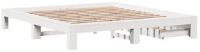 Cama sem colchão 180x200 cm madeira de pinho maciça branco