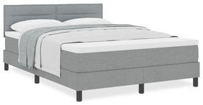 Cama Box Spring com Colchão Cinza Claro 160x200 cm Tecido