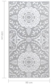 Tapete de exterior 80x150 cm ARAKIL PP cinzento-claro
