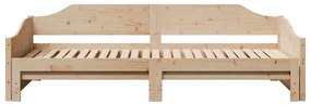 Sofá-cama com gavetão 90x190 cm madeira de pinho maciça