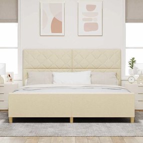 Cama vidaXL Creme 200x200 cm Tecido