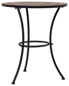 Mesa bistrô em mosaico 60 cm cerâmica laranja/cinzento