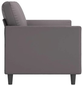 Sofá de 2 lugares 140 cm couro artificial cinza