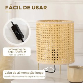 Candeeiro de Mesa Cannes em Vime - Design Cannage