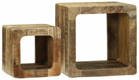 vidaXL Unidade de TV 2 pcs Castanho Madeira de mangueira áspera maciça