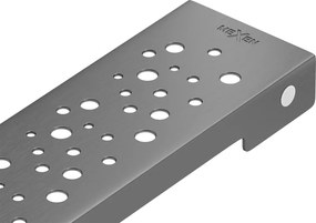 Mexen Flat M12 cobertura para ralo linear 80 cm, cinza escovado - 1E21080