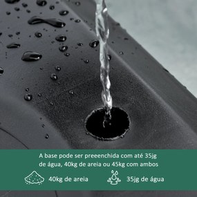 Cesto de Basquetebol para Exterior com Altura Ajustável  206-260 cm Rodas e Base Recarregável Preto