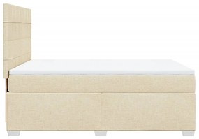 Cama com molas/colchão 140x190 cm tecido cor creme