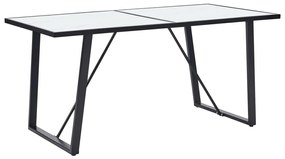 vidaXL Mesa de jantar 160x80x75 cm vidro temperado branco