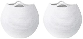 Conjunto de 2 cestos em algodão branco PANJGUR Beliani