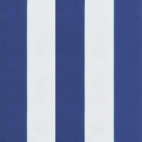 Almofadões p/ banco jardim 2 pcs 120x50x7 cm tecido azul/branco