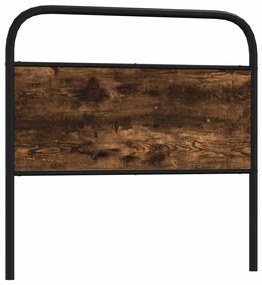 vidaXL Cabeceira de cama 107 cm derivados madeira/aço carvalho fumado